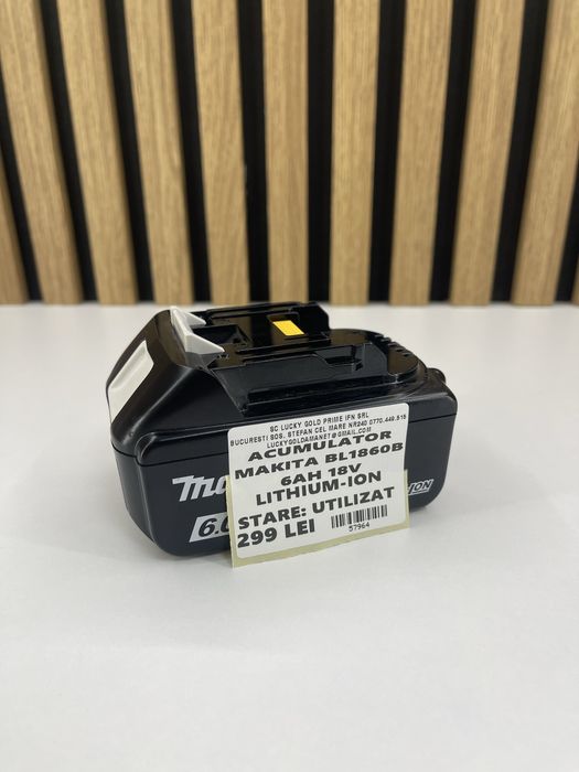 Acumulator Makita Bl1860B / 6AH 18V / FACTURA / GARANTIE #57964