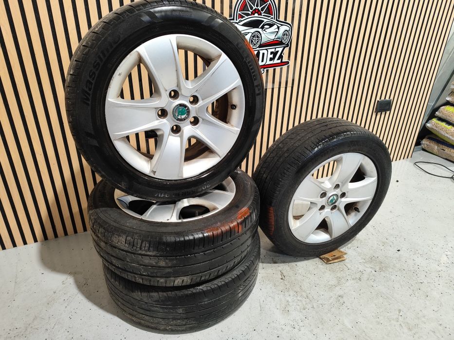 Set jante aliaj Skoda R16 Audi vw Seat 5X112 anvelope vara