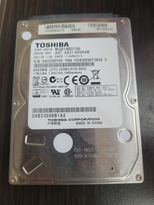 Vând HDD intern Toshiba 1 TB