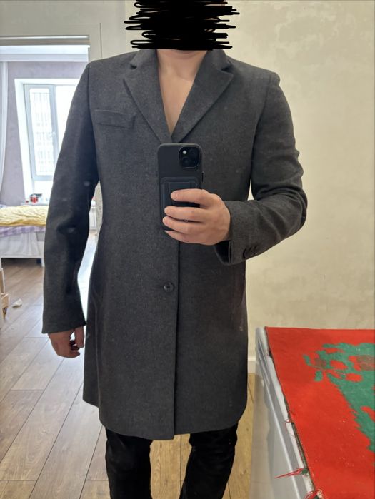 BOSS оригинал пальто серое кашемировое