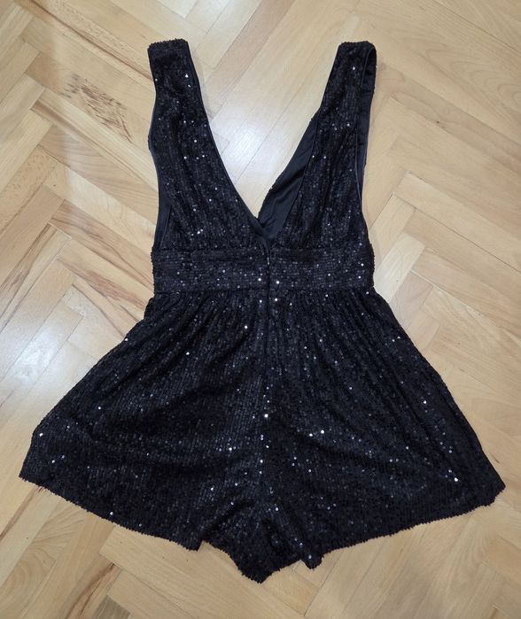 Lulus черна рокля XS с блестящи пайети | Watch Me Shine Black Sequin