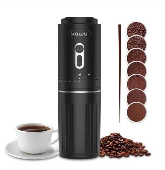 Kit portabil pt preparare cafea cu rajnita si pahar din inox