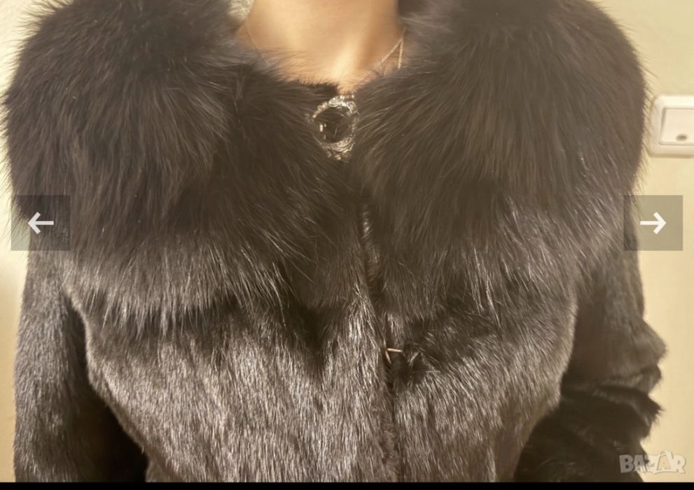 Норка палто, шуба с яка от лисица