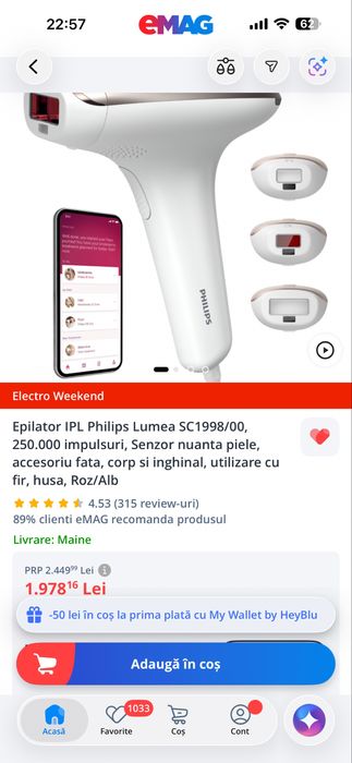 Epilator IPL Philips Lumea Advanced