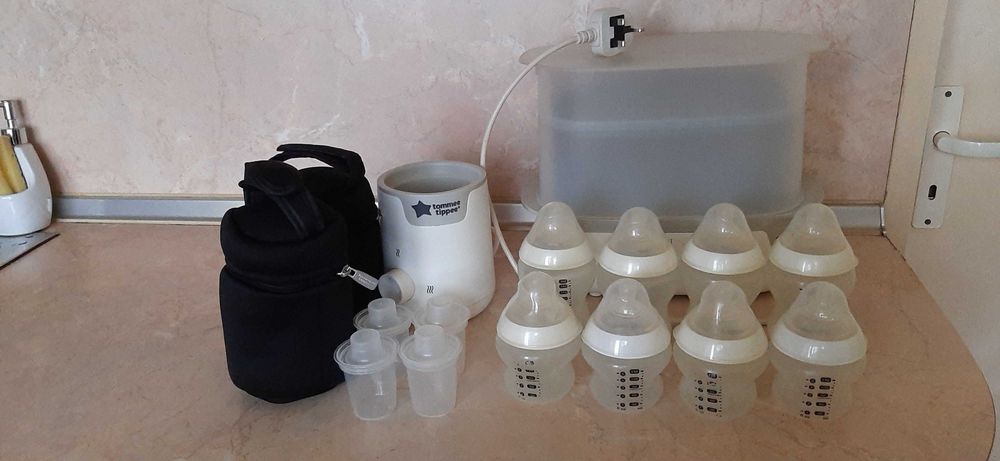 Tommee tippee стерилизотор, нагревател и бутилки