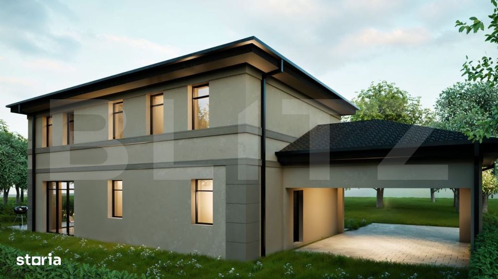 Casa individuala 4 camere, 126mp, 445 teren liber, clasa A+, zona Flor