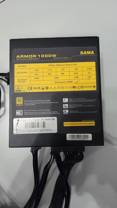 Sursa modulara  Sama Armor 1000w 80+ Gold
