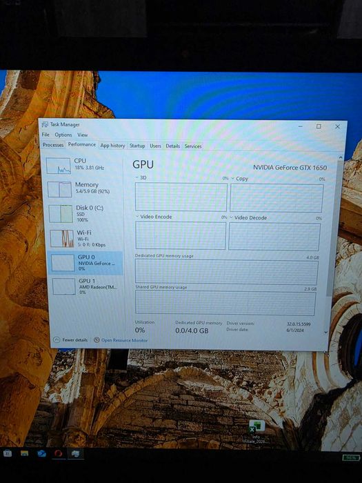 Laptop lenevo 15.6 inch gtx 1650