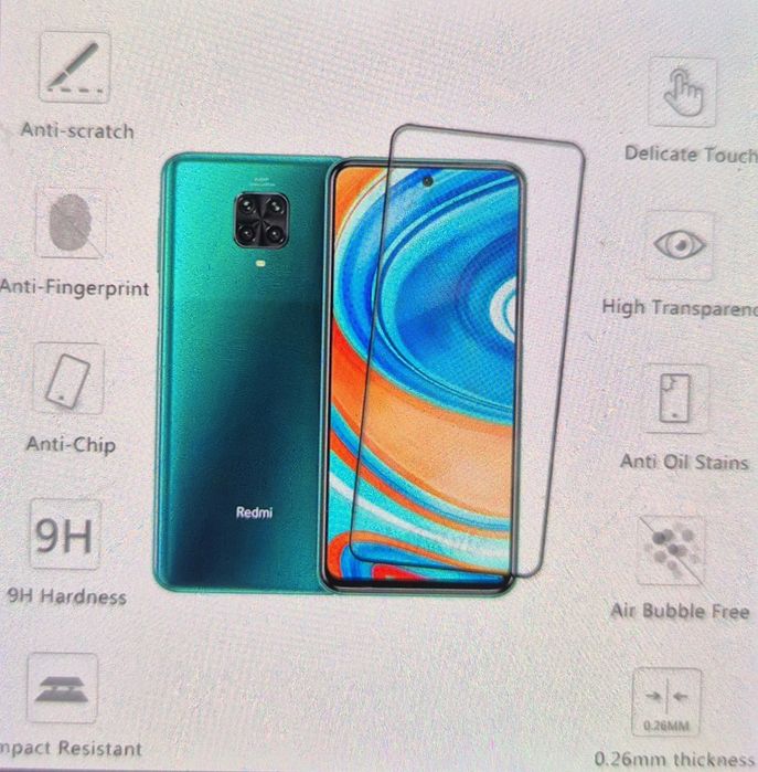 Протектори, стъкло редми ноут 9 про