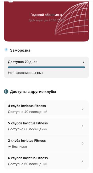 Клубная карта Invictus