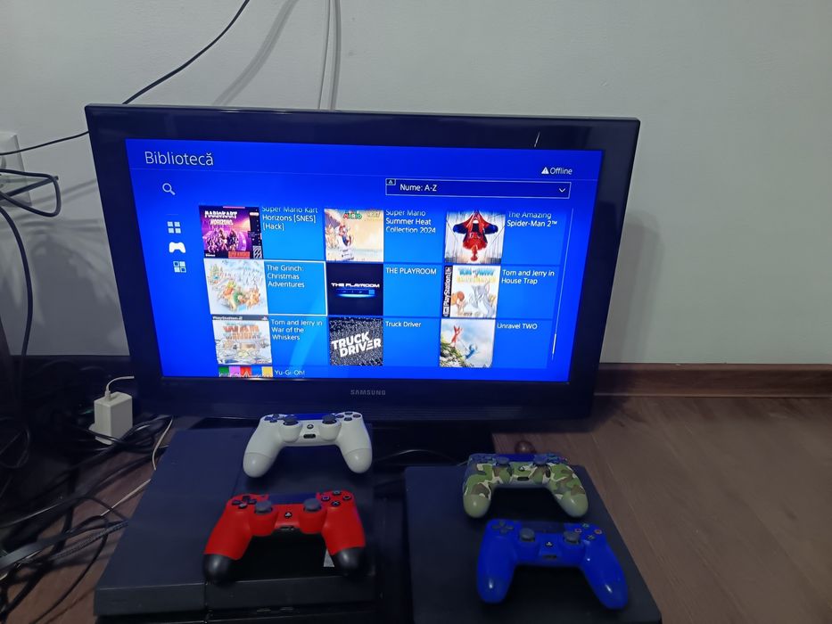 PlayStation 4/PS4 + 100 Jocuri (Orice Joc Gratis) ModaT FC26/GTA/NFS