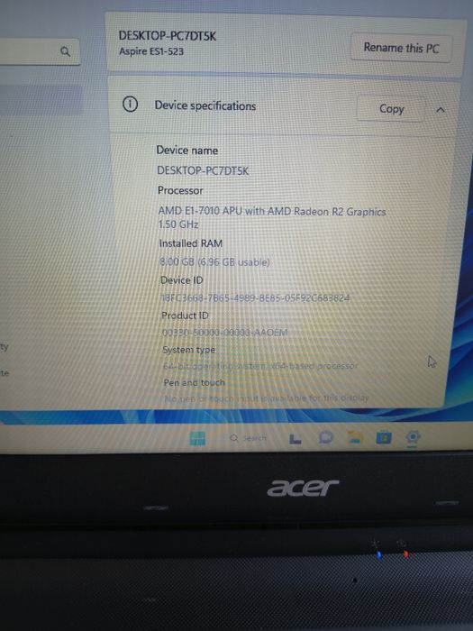 laptop acer 15" 2017