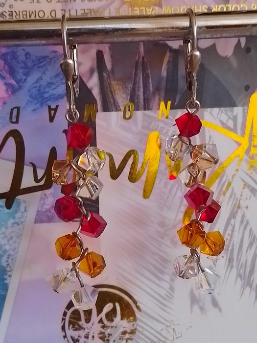 Сребърни обеци с камъни