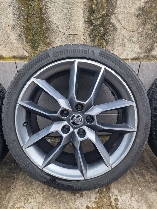 Jante OEM Skoda/WW  RS+Cauciucuri Continental WinterContact 225/40 R18