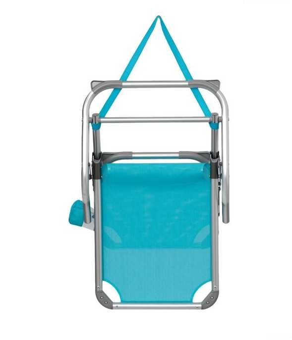 Тюркоазен плажен стол с дръжки 66x55x71cm S_1101809