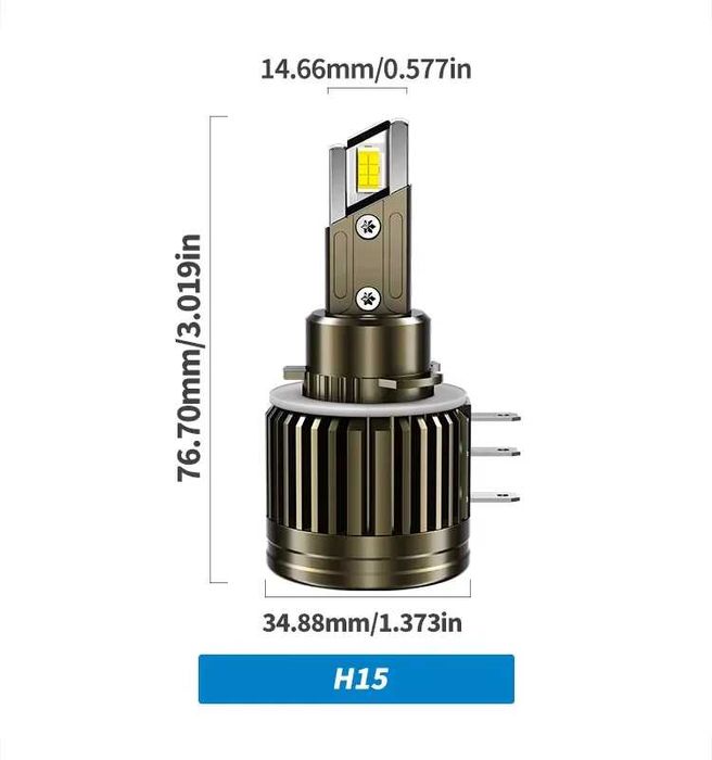 Мощни LED Крушки H15 Златна Серия – 100W – Перфектен Фокус  ГАРАНЦИЯ