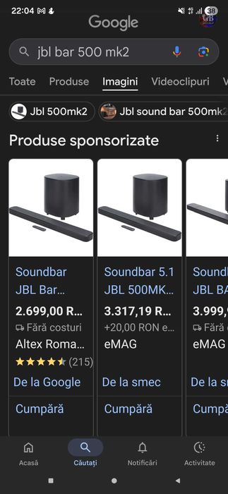 Soundbar JBL BAR 500 mk2 5.1 750W Multibeam, Dolby Atmos Wi-Fi, AirPlay