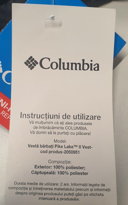 Vestă Columbia Pike Lake II Omni-Heat, Bărbați, Mărimea S