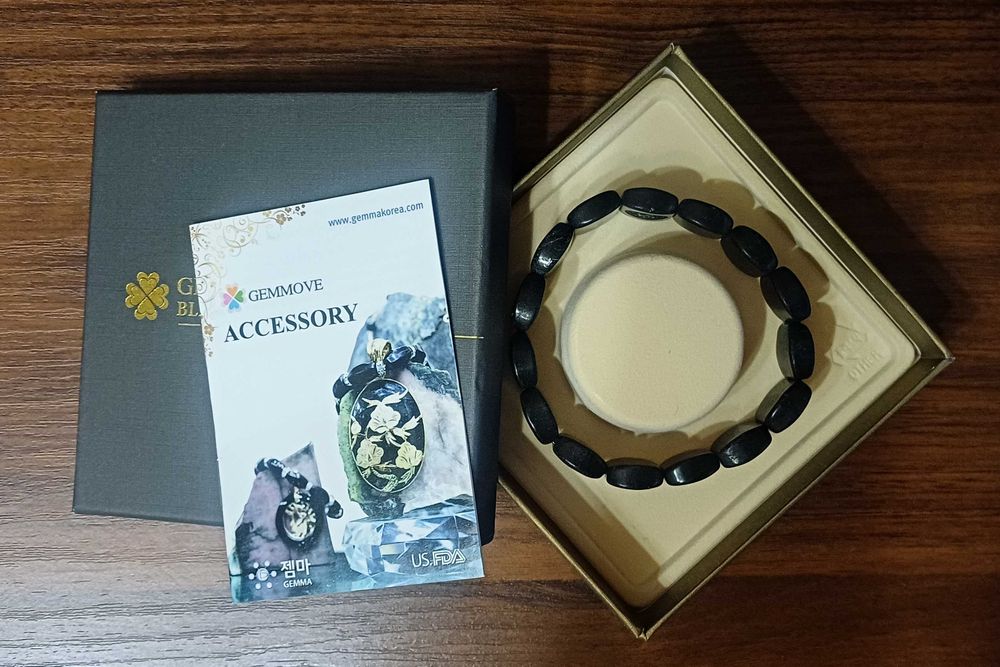 Браслет из черного магнетического нефрита GEMMOVE