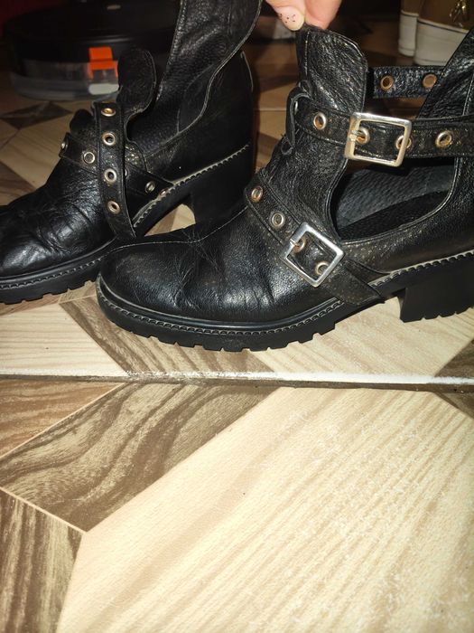 Pantofi trendy piele negru bronz 37/38