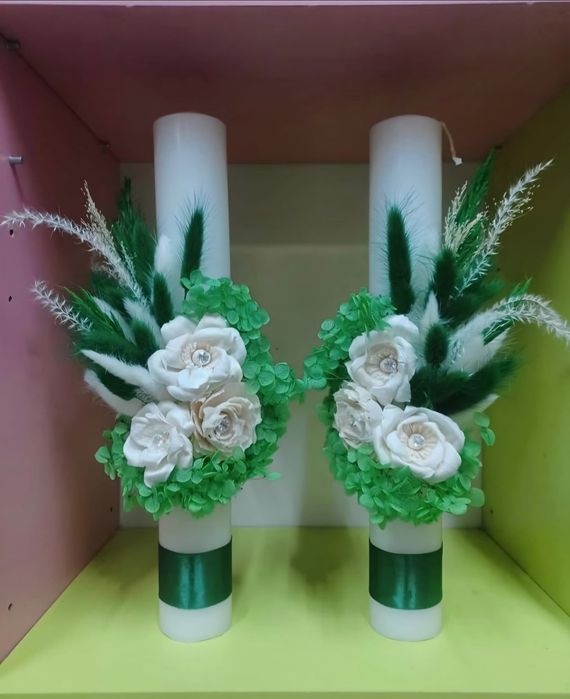 Lumânări,buchete și trusouri de botez/nunta