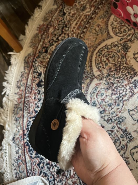 Теплые полу-сапожки. Натуральный замш-крек кожа