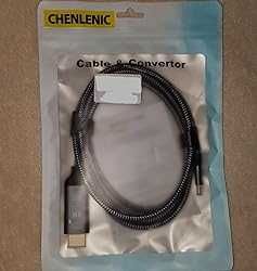 USB C към HDMI 2.1 кабел, 1,8 м, 8K/60Hz, Thunderbolt 3/4/5 към HDMI