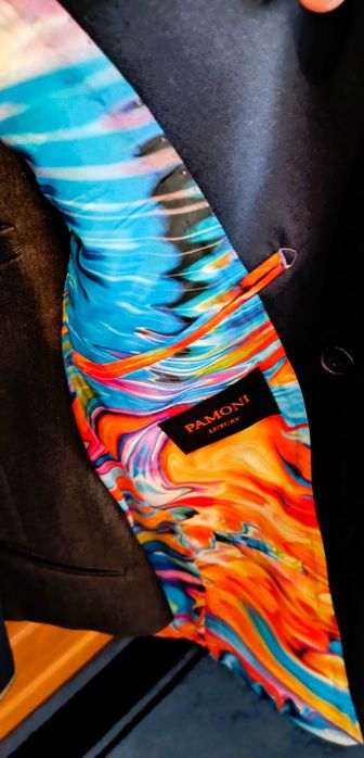 Sacou barbatesc double breasted albastru