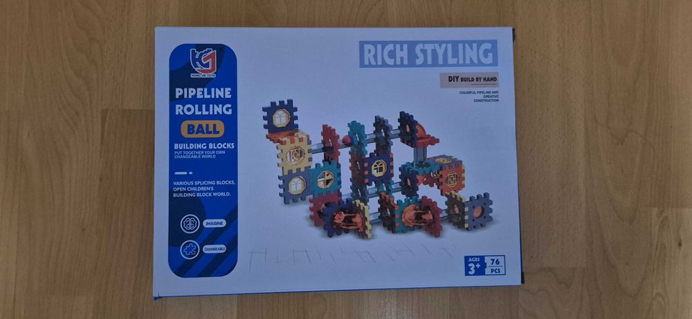 Vand Set de Constructie, Traseu cu bile 76 piese