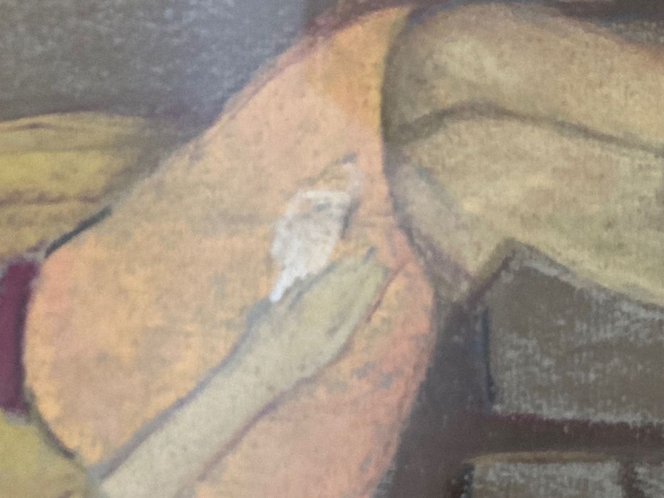 Constantin Piliuță, Femeie în studio, pastel, semnat, tablou românesc.