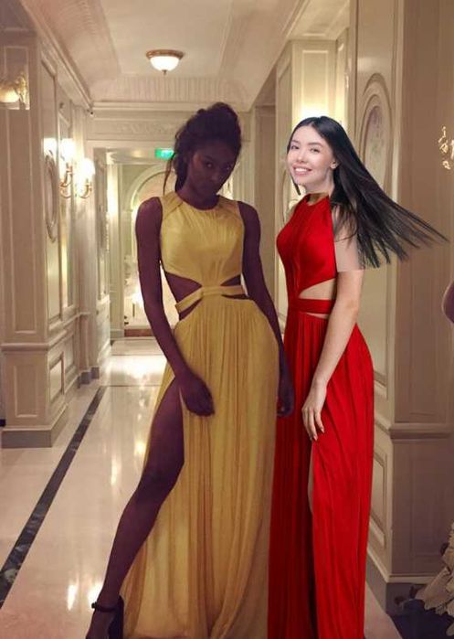 Rochie rosie, de seara, brand CRISTALLINI