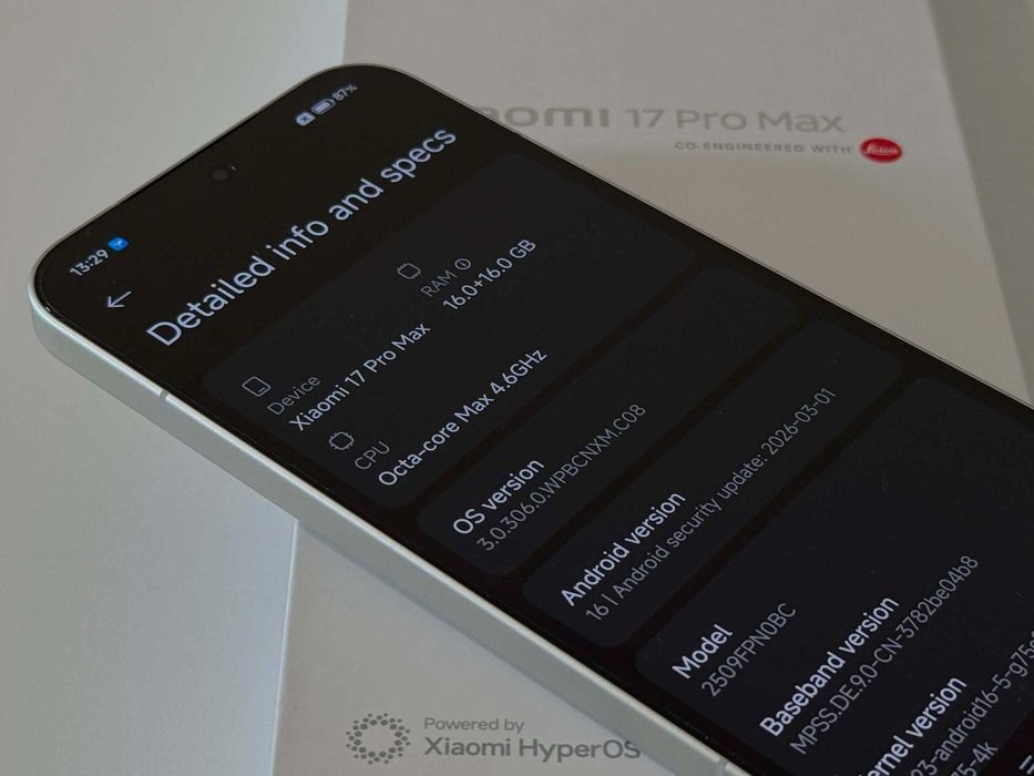 Бартер! Xiaomi 17 Pro Max 16GB Ram / White (Бял) Elite Gen 5 / 7500mAh