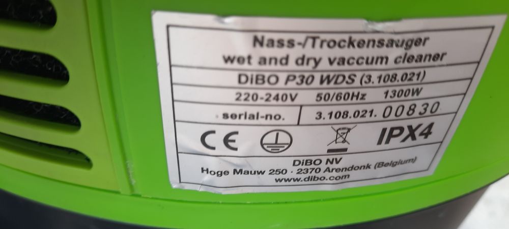 Прахосмукачка Dibo db30vds /Hitachi 3600W Контакт Сухо Мокро Строителство Почистване