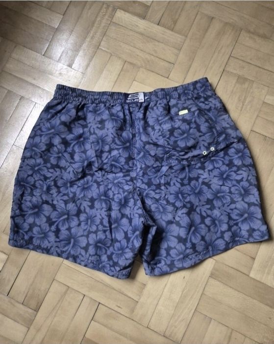 Șort de Baie / Înot, Bărbați Scuba - Imprimeu Floral Albastru - L