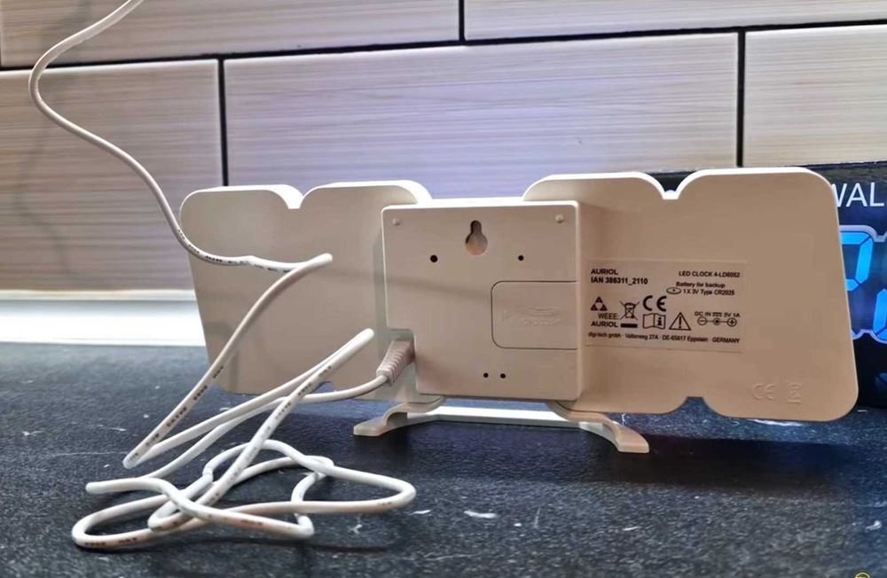 Ceas 3D de perete sau de birou, termometru, cu LED, telecomanda lumini