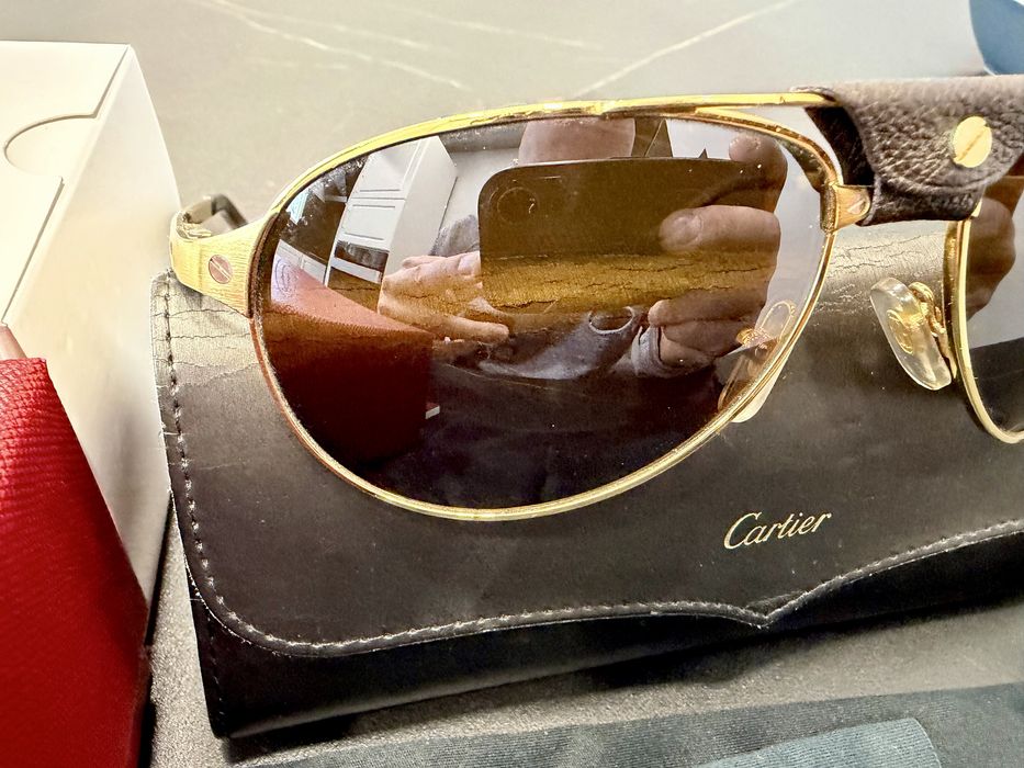 Cartier santos dumont gold sunglasses