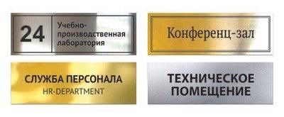 Таблички на стены и двери