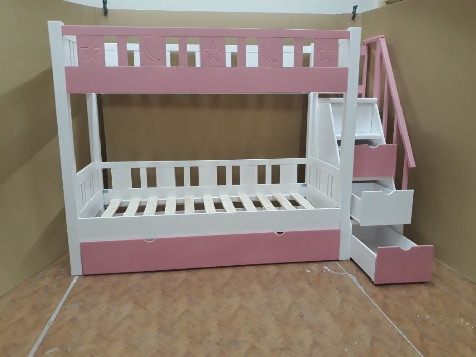 TRANSPORT GRATUIT.Pat etajat-supraetajat din lemn masiv.Cod 2603