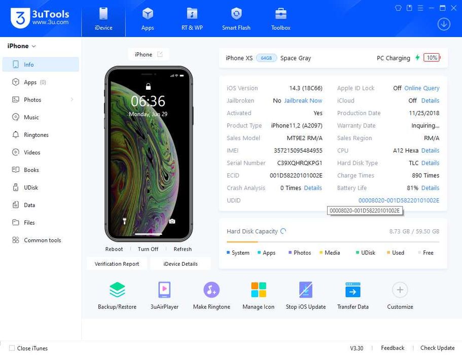 iphone XS 64Gb spart
