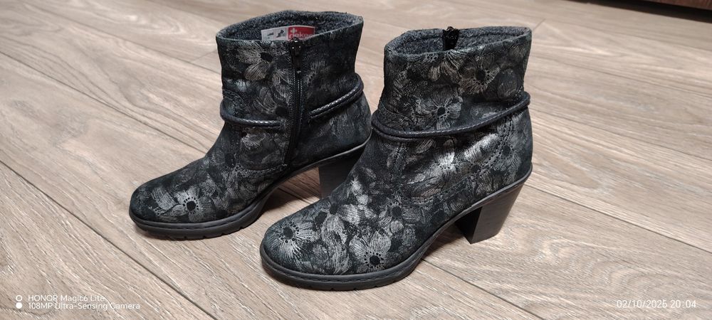 Ghete piele imblanite Rieker 39