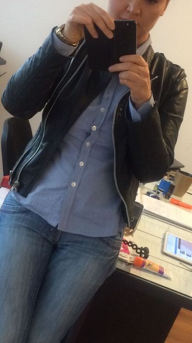 Geaca piele naturala moto, jacheta biker de dama