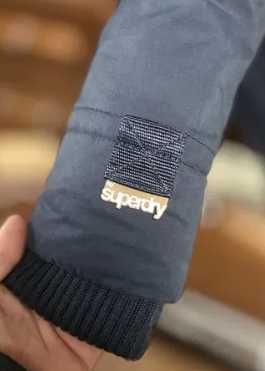 Geaca Superdry Marime L Albastru-Gluga-Foarte Caldursa-Stare F Buna-OK