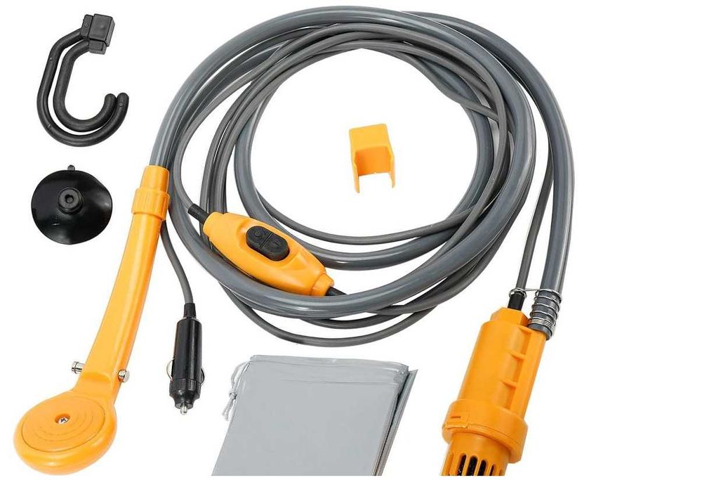 Преносим портативен къмпинг душ с помпа за автомобил 12V