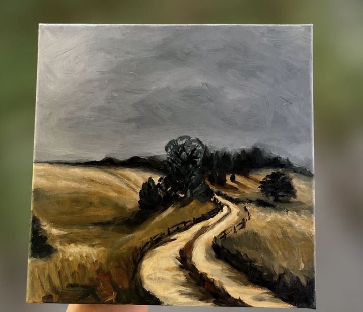 Tablou pictat in vopsea acrilica 20x20 cm