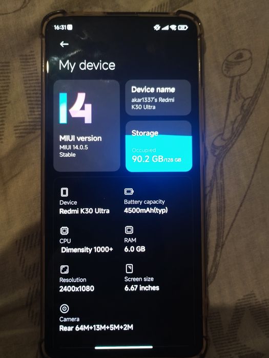 Redmi K30 Ultra+root 6/128