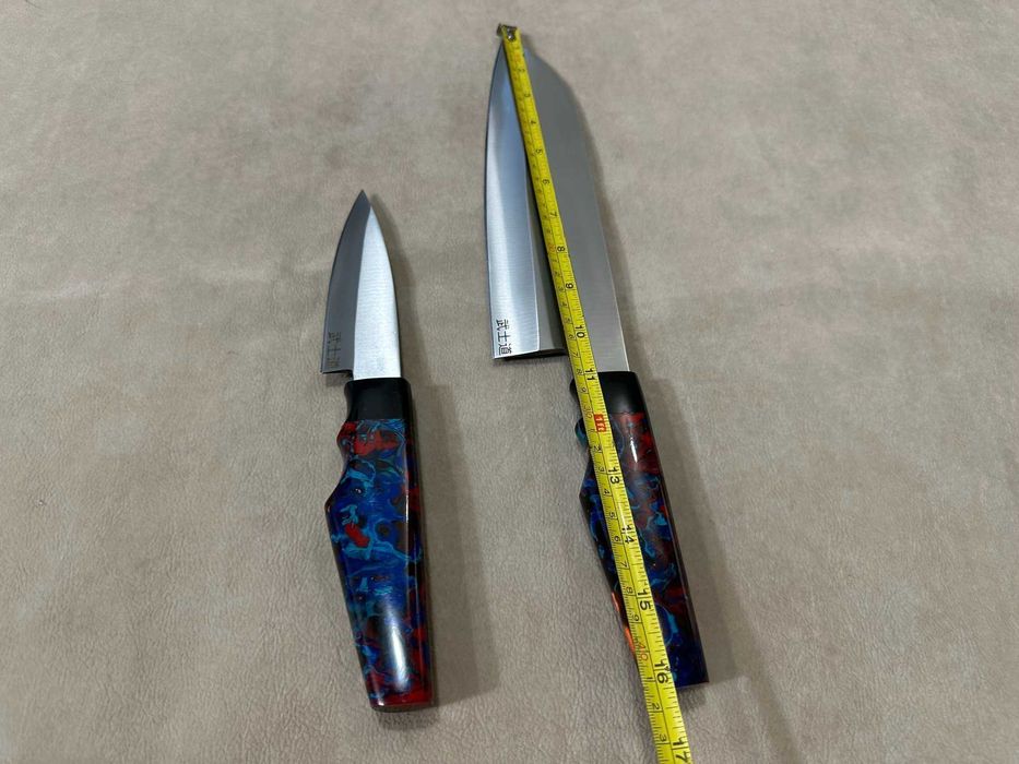 Set 2 Cuțite Profesionale Japoneze Chef Deba si Petty Oțel D2 Noi