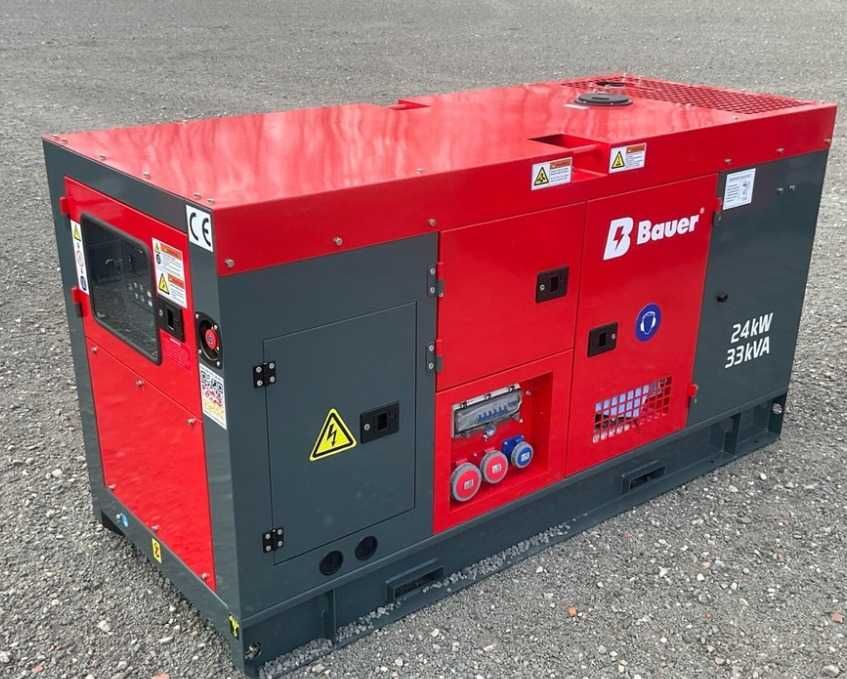 Generator diesel Bauer 24 kW / 30 kVA – 33 kVA – insonorizat, trifazic 400V