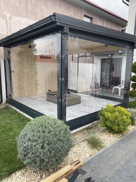 Folie cristal cu capse si bride pentru Terase si Foisoare!