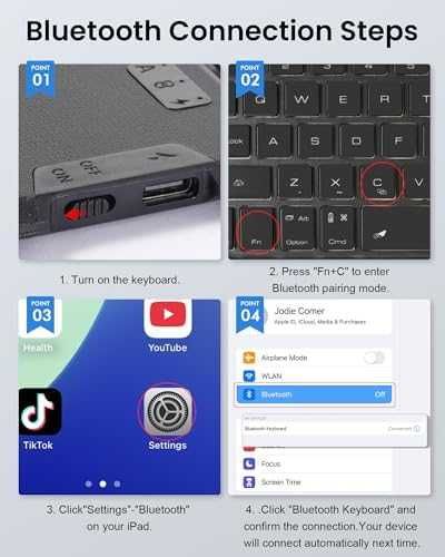 Нов Калъф с клавиатура за iPad 10th Gen A16 2025, тъчпад, RGB, UK layout Кейс таблет Айпад