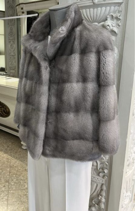 Blană nurcă gri/safir